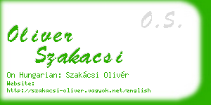 oliver szakacsi business card