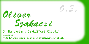 oliver szakacsi business card